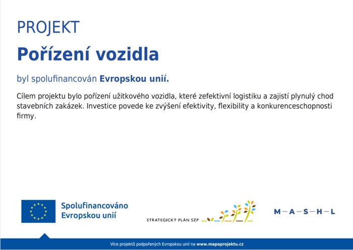 Plakát povinné publicity EU — Pořízení vozidla